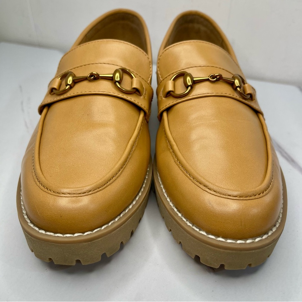 Chunky Platform Loafers Low Heel Flats Lug Sole SlipOn Penny Loafers OfficeWork - Picture 4 of 11